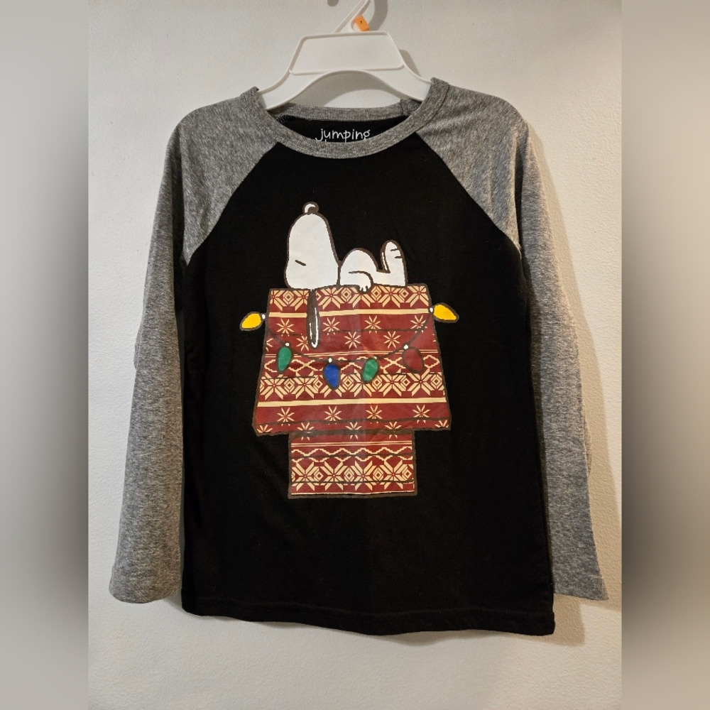 Kids Jumping Beans Long Sleeve Snoopy Christmas Shirt Size 7